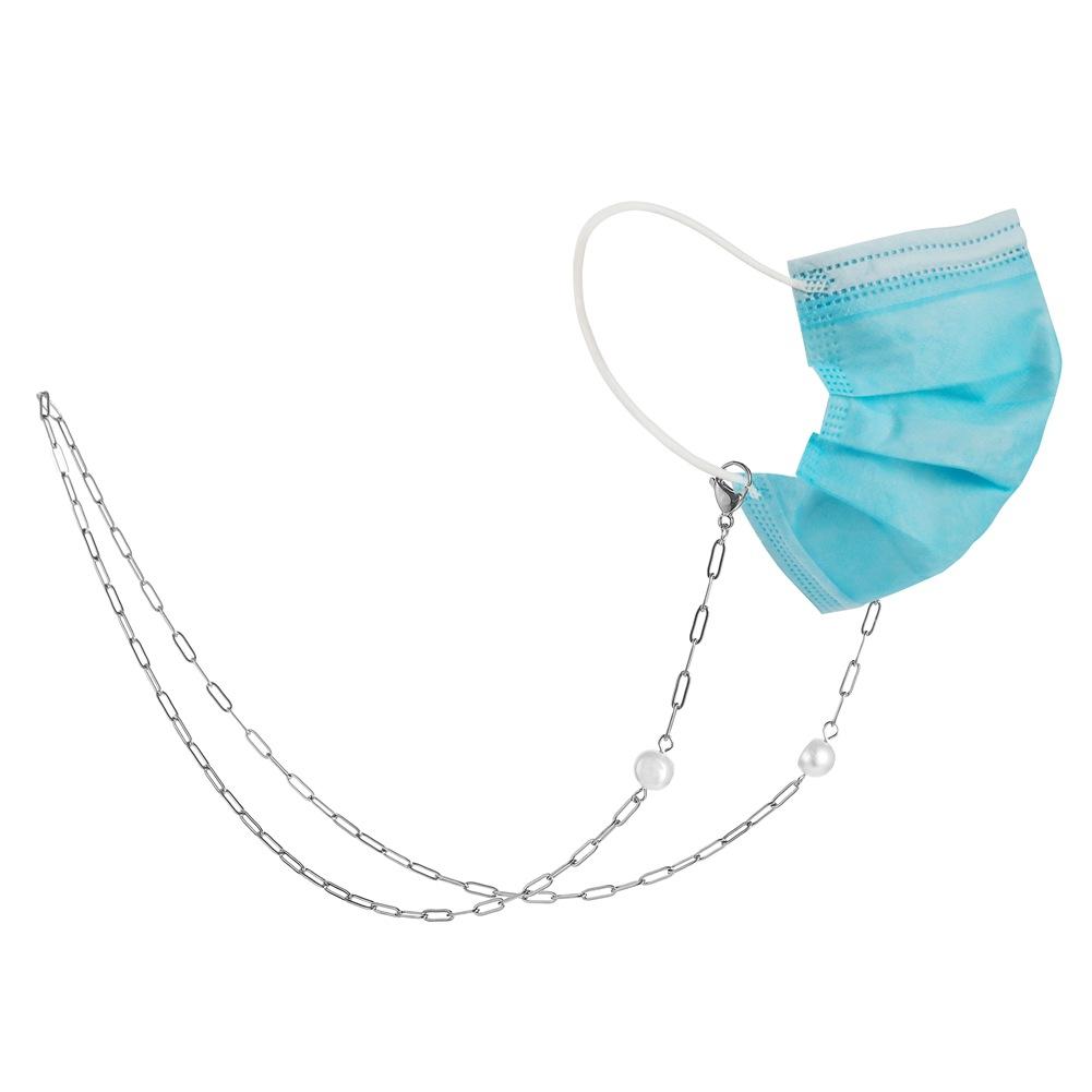 Mask hanging chain stainless steel chain baroque special-shaped pearl mask chain glasses chain