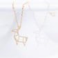 Sweet little elk necklace cute alpaca small animal hollowed out deer pony clavicle chain jewelry