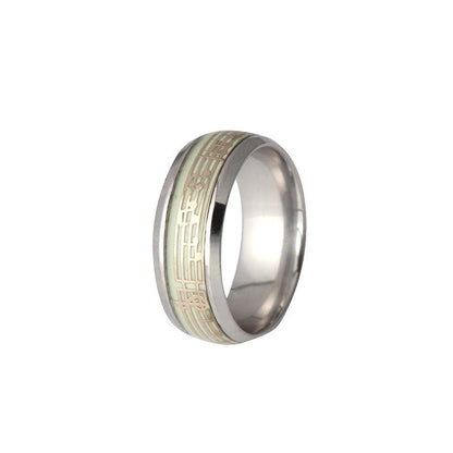 Ring titanium steel stainless steel ring creative luminous note ring ring ring