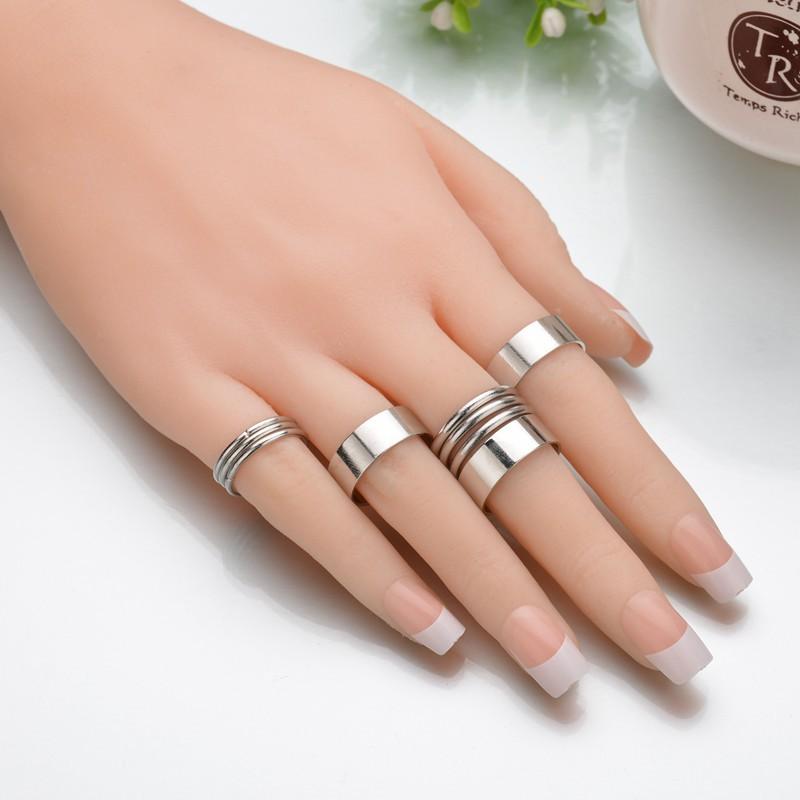 Jewelry 9 pieces set ring metal glossy ring women