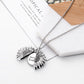Charm Openable Sunflower Double Lettering Pendant Flower Necklace
