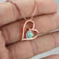 Fashion Women's Imitation Opal Love Heart Pendant Necklace Internet Celebrity Live Streaming Clavicle Chain Head Jewelry