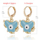 Jewelry ins color butterfly devil's eye pendant earrings female earrings high-end niche earrings