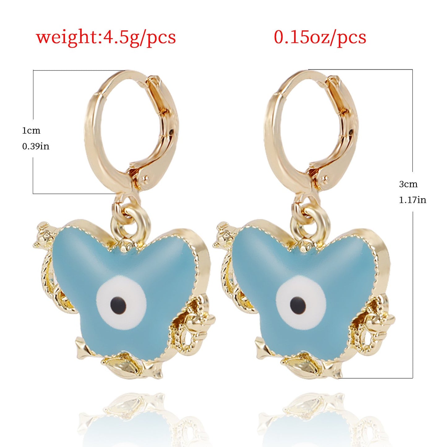 Jewelry ins color butterfly devil's eye pendant earrings female earrings high-end niche earrings