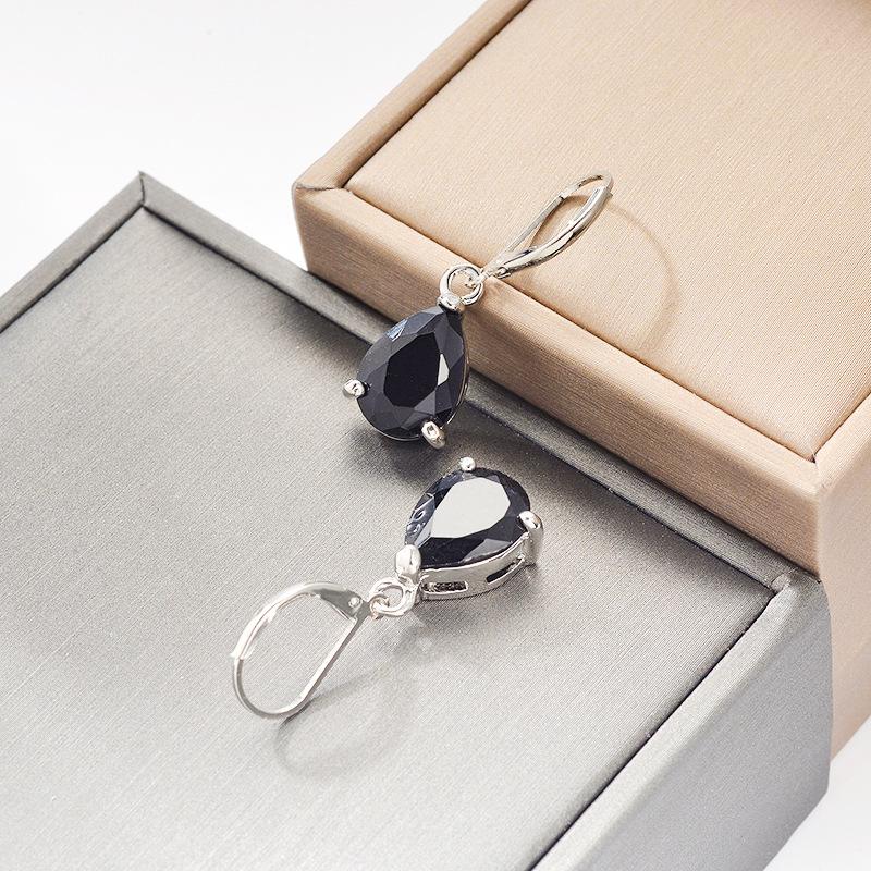 Creative earrings drop shape zirconium inlaid earrings fashion multi-color ladies earrings