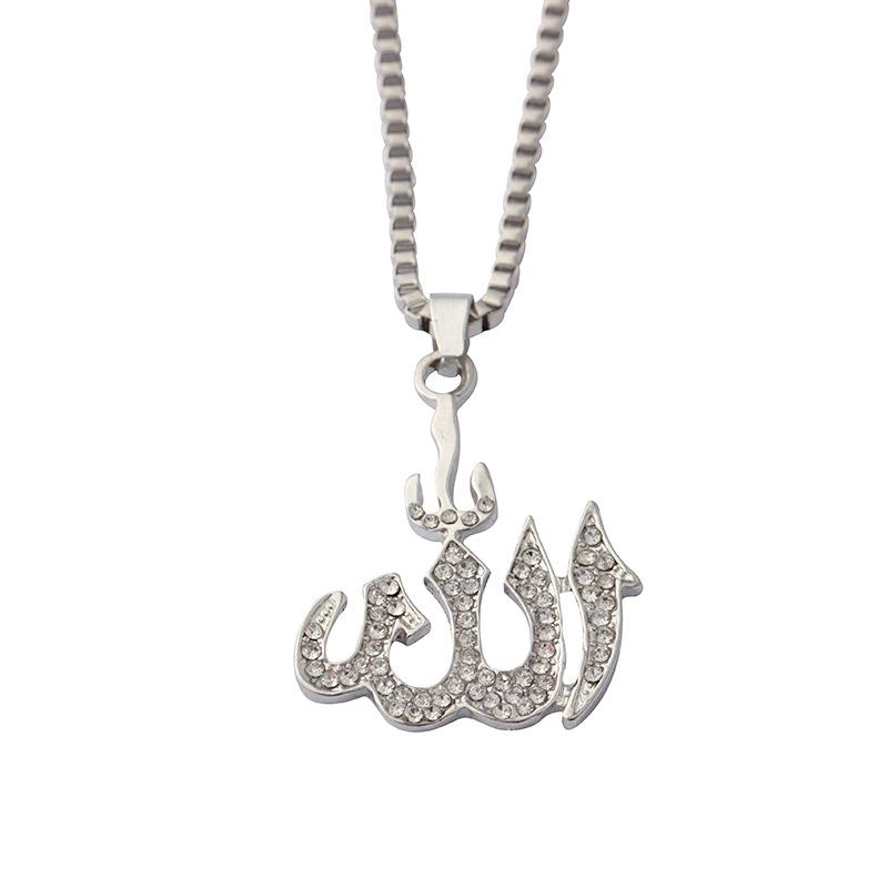 Hip-hop full diamond necklace exaggerated diamond number symbol pendant jewelry
