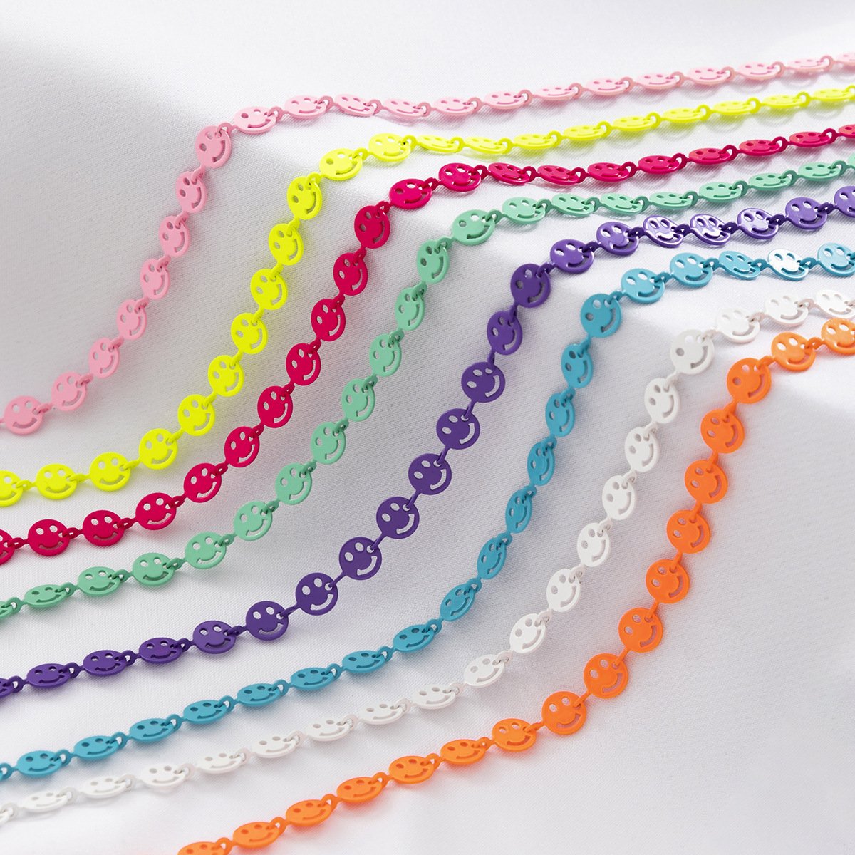 Jewelry simple hollow geometric body chain color macaroon color smiley face single layer waist chain female