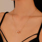 The same double ring necklace women's fashion niche design interlocking collarbone chain pendant couple necklace