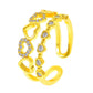 ins double love ring women's fashion light luxury diamond hollow heart-shaped opening index finger ring personality ring