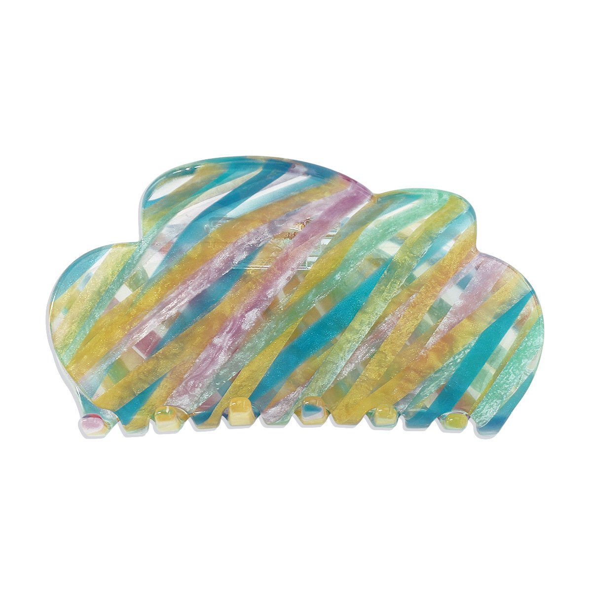 F439 Fashion Color Stripe Geometric Fashion Clip Acetate Plate Hair Clip Cloud Ladies Elegant Shark Clip