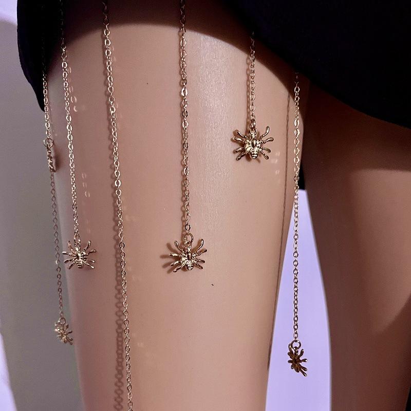 Jewelry long tassel spider chain leg chain female exaggerated metal insect spider thigh chain