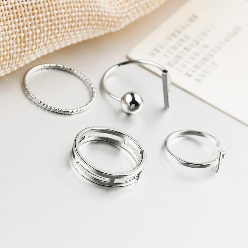 Jewelry ring ring simple combination personality matching four-piece fine fashion joint ring set