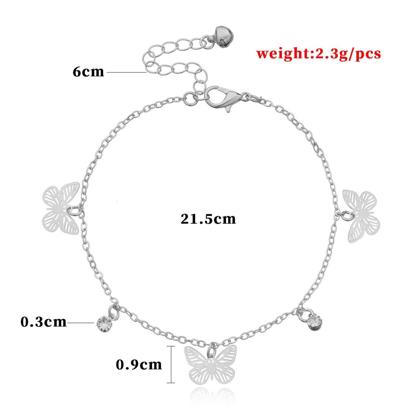 Jewelry Hollow Alloy Butterfly Beach Anklet Women's Fashion Fashion Personality Trend Footwear