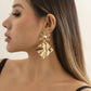 Jewelry cold folds irregular square exaggerated earrings niche geometric personality flower earrings