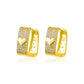 Ins full diamond square hollow heart earring fashion light luxury niche design peach heart earring net red earrings
