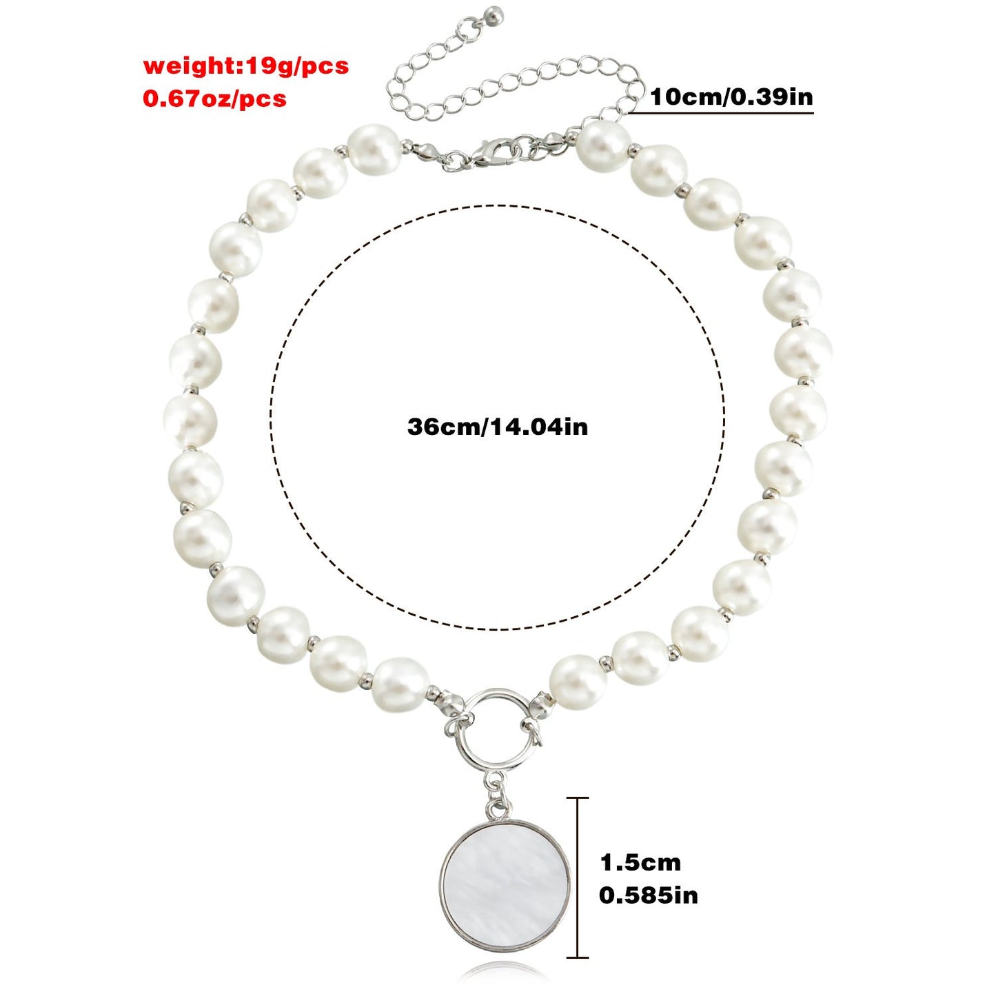 Jewelry ins mix and match shell bead beaded necklace round white mother-of-pearl pendant necklace female Choker