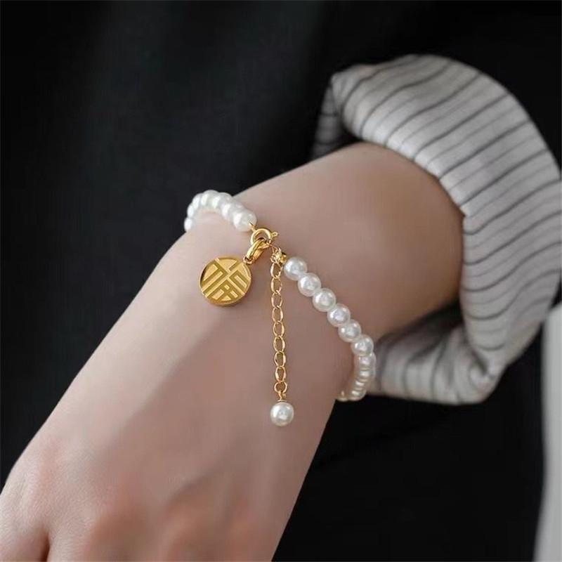 Pearl tassel Xiaofu brand bracelet high-end indifferent ins niche design does not fade girlfriends jewelry