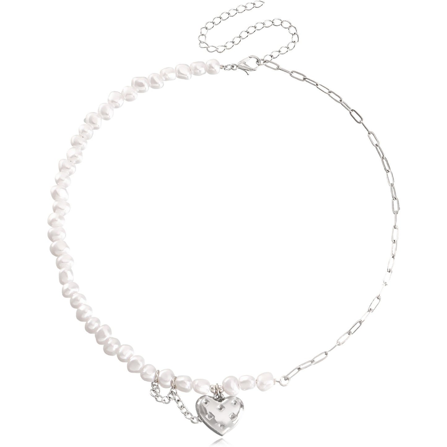 Jewelry fashion love imitation pearl beaded necklace female hot girl ins high sense choker