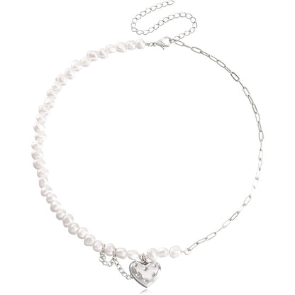 Jewelry fashion love imitation pearl beaded necklace female hot girl ins high sense choker