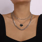 N1146 Necklace multi-layered hip-hop dripping oil heart necklace Cuban chain exaggerated necklace