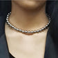 Jewelry Vacuum Plating Imitation Gold Color Preservation Necklace Female Beaded Short Necklace Necklace Female