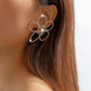 E1126 Flower full diamond temperament hollow earrings niche elegant retro celebrity personality earrings