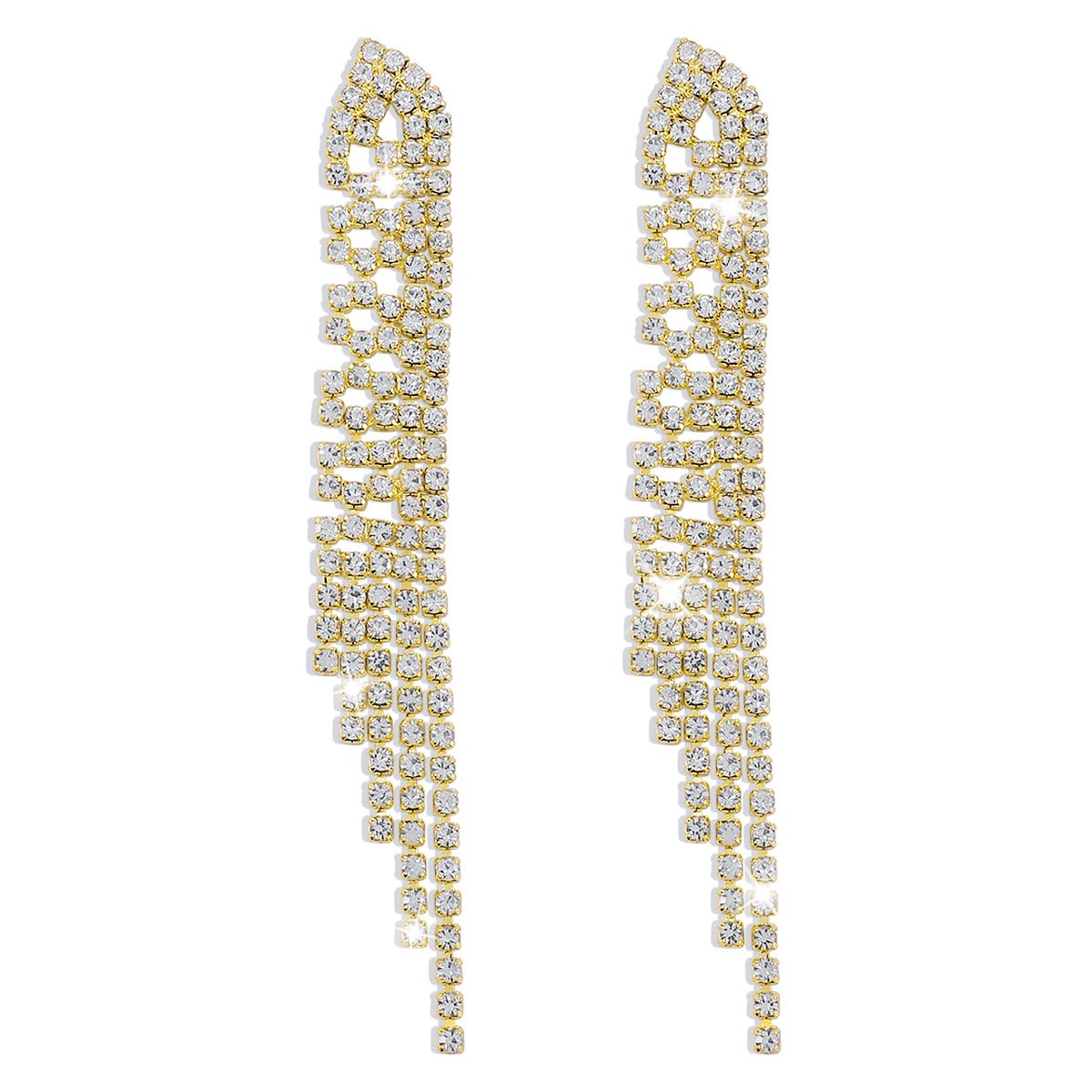 E1478 Fashion Modern Sexy Geometric Earrings Rhinestone Shining Tassel Earrings Light Luxury Dinner Earrings