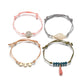 Accessories Peach Heart Leaf Tassel Bracelet Trendy Beaded Wax Thread Braided Bracelet Set