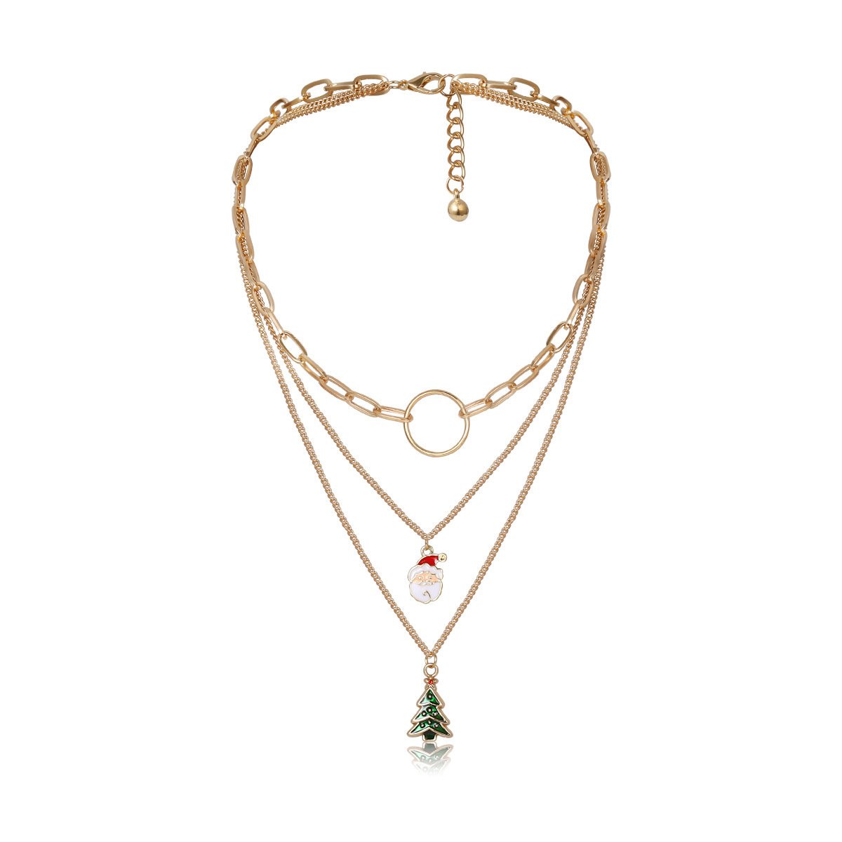 Jewelry Versatile Ball Elk Christmas Necklace Female Simple Christmas Tree Geometric Gift Necklace