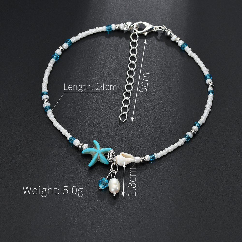 Starfish Shell Beach Anklet Conch Anklet Bead Bracelet Jewelry