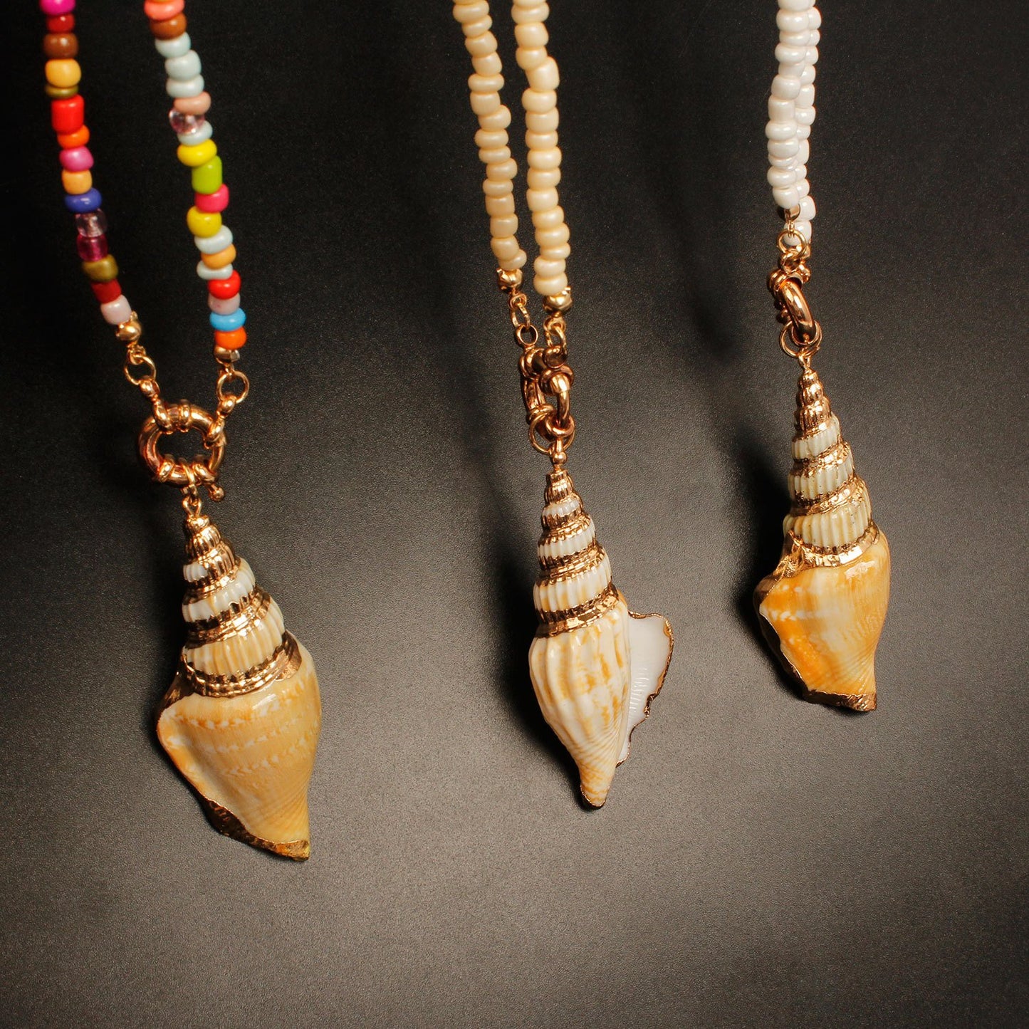 Jewelry hand-woven color rope rice beads conch necklace ladies fashion temperament necklace sweater chain