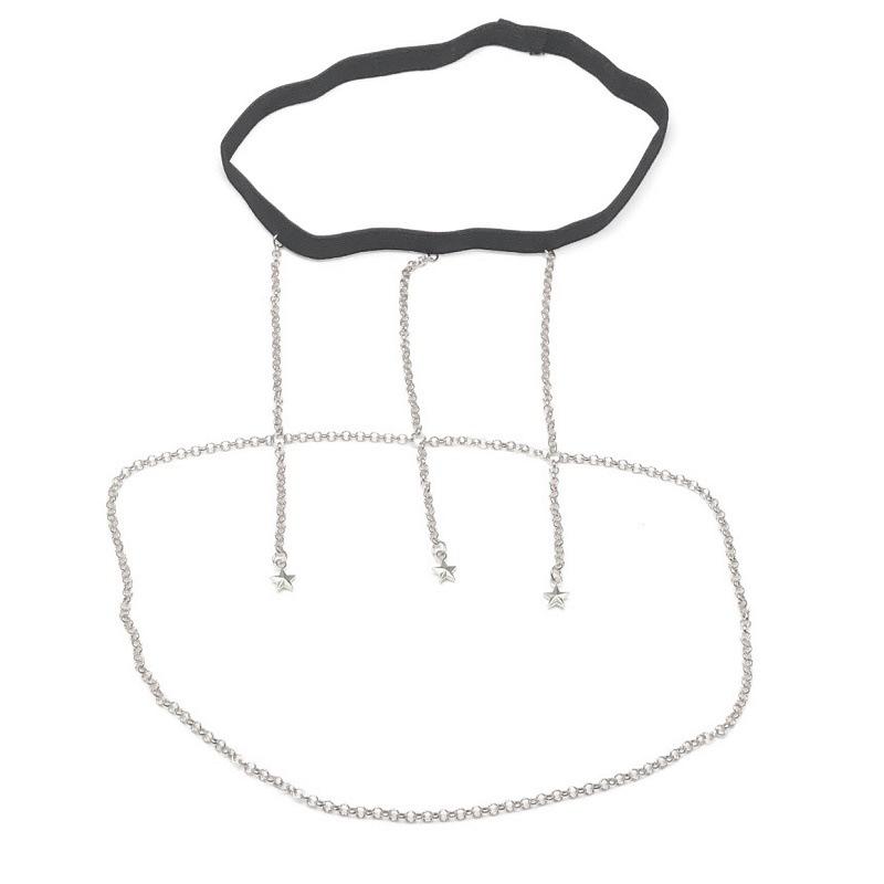Fashion sexy five-pointed star leg chain elastic bandage thigh chain female trend metal chain body chain