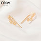 Simple flower earrings cold hollow small flower ear clip female small fresh all-match earrings