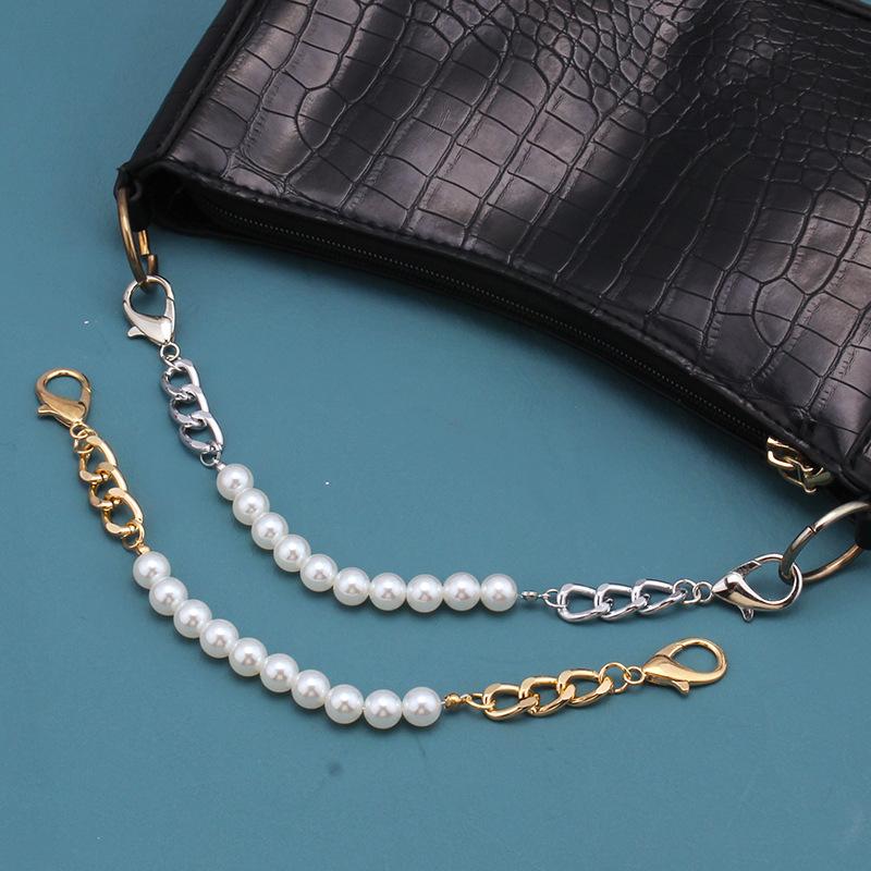 Jewelry imitation pearl all-match thick chain bag chain personality fashion handmade beaded handbag decoration