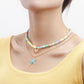 Jewelry Bohemian colored soft pottery devil's eye shaped five-pointed star love necklace female