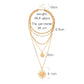 Jewelry Alloy Round Card Pendant Multilayer Necklace Women's Fashion Thick Chain Devil's Eye Necklace