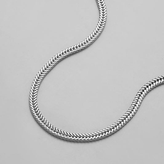 Jewelry niche design sense men's wide-brimmed foxtail chain single chain necklace