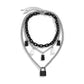 Jewelry retro metal lock-shaped multi-layer necklace female sweet cool black and white color matching bear tassel necklace