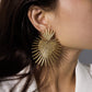 Jewelry Exaggerated Punk Fan Leaf Metal Earrings Personality Trendy Irregular Fan-shaped Stud Earrings Female