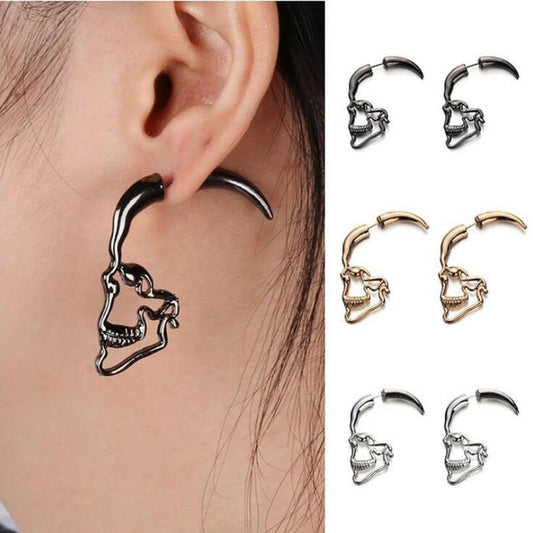 Earrings Creative Design Hollow Piercing Face Earrings Punk Retro Skull Earrings Earrings