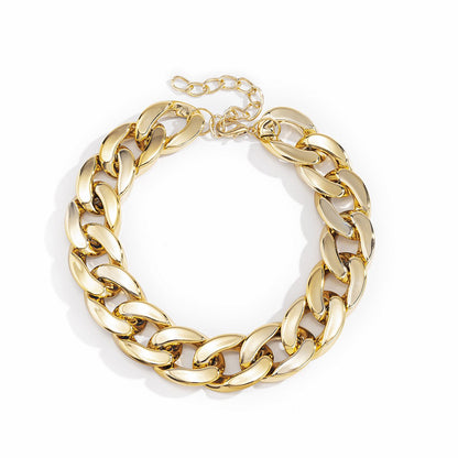 Jewelry Exaggerated Punk Geometric Single Layer Men's and Women's Necklace Fashion Trend Mixed Color Thick Chain Necklace