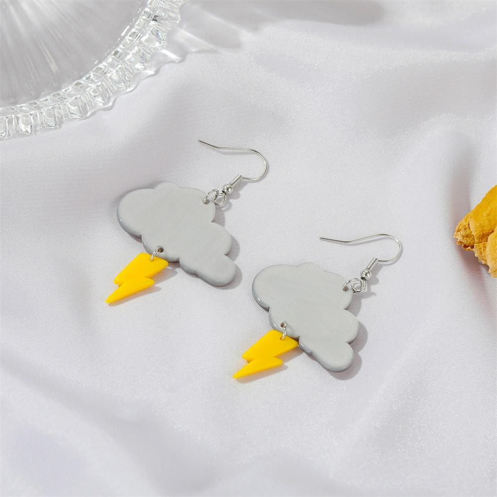 Earrings cute dark cloud lightning earrings creative cartoon DIY cloud earrings personalized earrings female