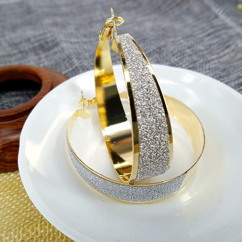 Fashion temperament matte earrings alloy ring ear jewelry earrings earrings