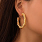 Autumn and winter metal simple C-shaped twist earrings golden geometric temperament ladies earrings