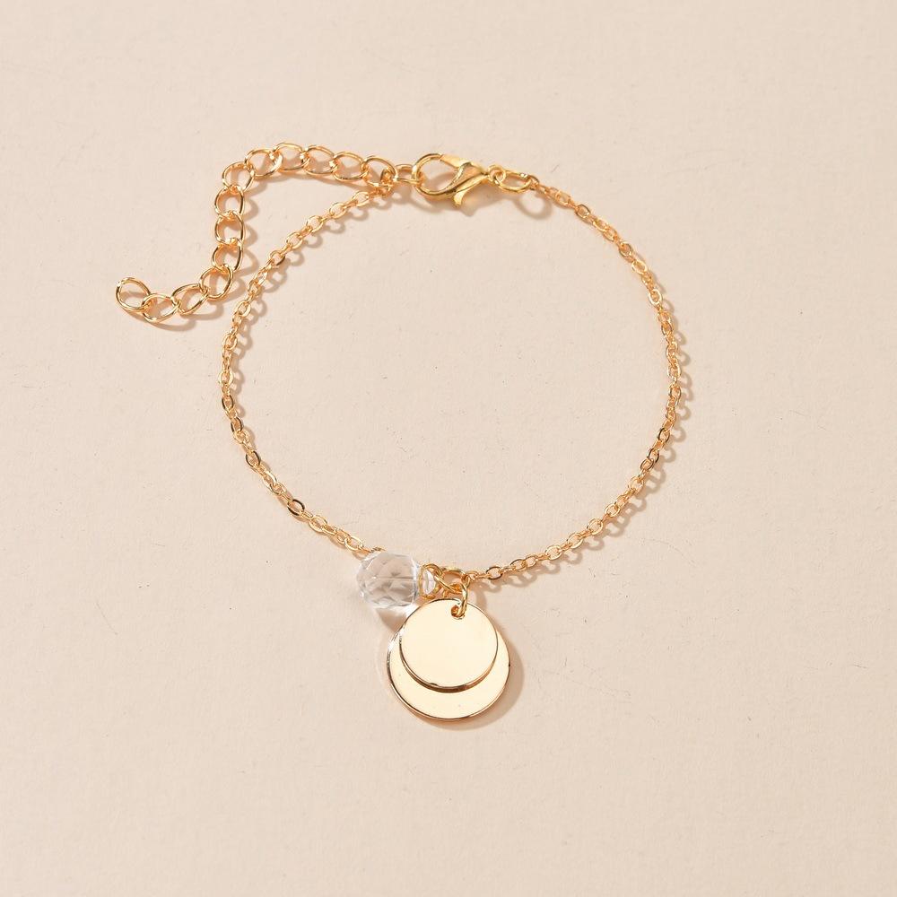 Retro Double Layer Iron Bracelet Summer Fashion Transparent Water Drop Bracelet Accessories