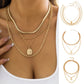 Jewelry Punk Metal Texture Snake Bone Chain Necklace Retro Versatile Portrait Tag Pendant
