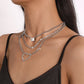 N1483 jewelry, layered sweet and cool girl love necklace rhinestone multi-layered punk hip-hop necklace