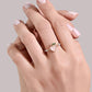 Sweet pink peach ring summer fresh love cat's eye stone open ring Mori student index finger ring