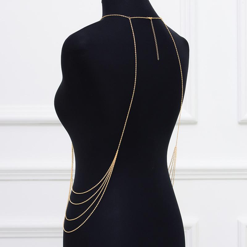 Fashion Exaggerated Multilayer Tassel Pearl Body Chain Necklace