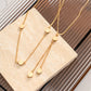 Jewelry simple and versatile metal bead pendant necklace retro cold chain tassel necklace